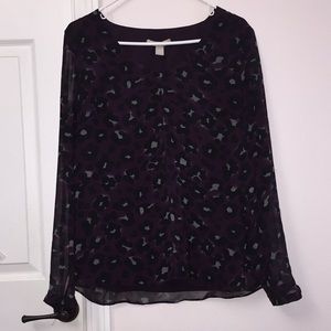 Banana republic purple floral blouse.